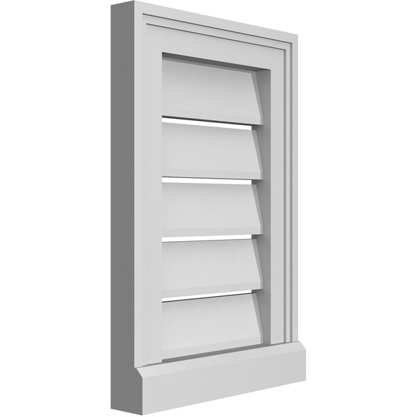 Ekena Millwork Vertical Surface Mount PVC Gable Vent: Functional, w/ 2"W x 2"P Brickmould Sill Frame, 12"W x 18"H - GVPVE12X1803SF