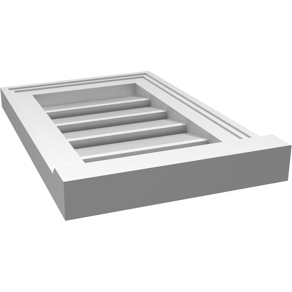 Ekena Millwork Vertical Surface Mount PVC Gable Vent: Functional, w/ 2"W x 2"P Brickmould Sill Frame, 12"W x 18"H - GVPVE12X1803SF