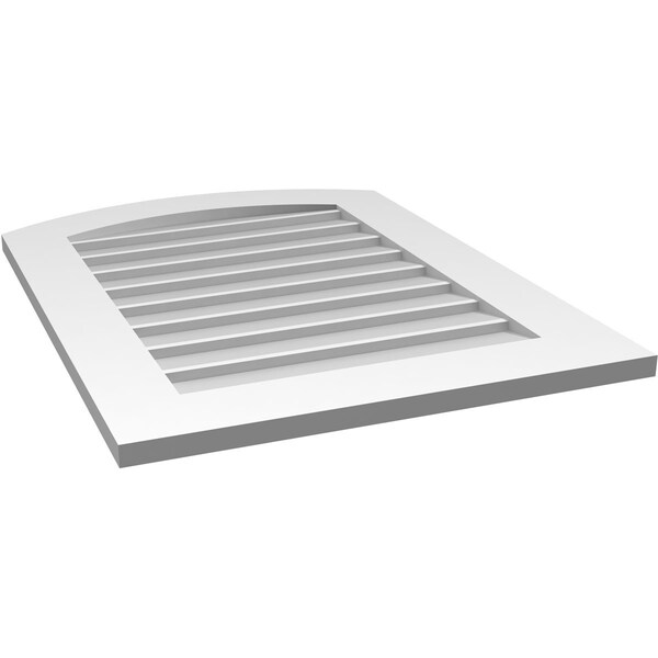 Ekena Millwork Arch Top Surface Mount PVC Gable Vent: Functional, w/ 3-1/2"W x 1"P Standard Frame, 24"W x 32"H - GVPAR24X3201SF