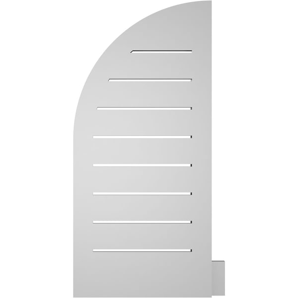 Ekena Millwork Quarter Round Top Right Surface Mount PVC Gable Vent w/ 2"W x 2"P Brickmould Sill Frame, 14"W x 30"H - GVPQR14X3003SF