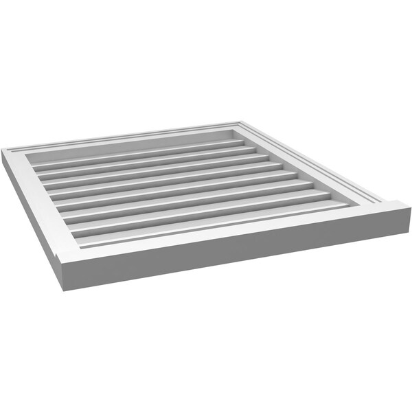 Ekena Millwork Vertical Surface Mount PVC Gable Vent: Functional, w/ 2"W x 2"P Brickmould Sill Frame, 26"W x 28"H - GVPVE26X2803SF