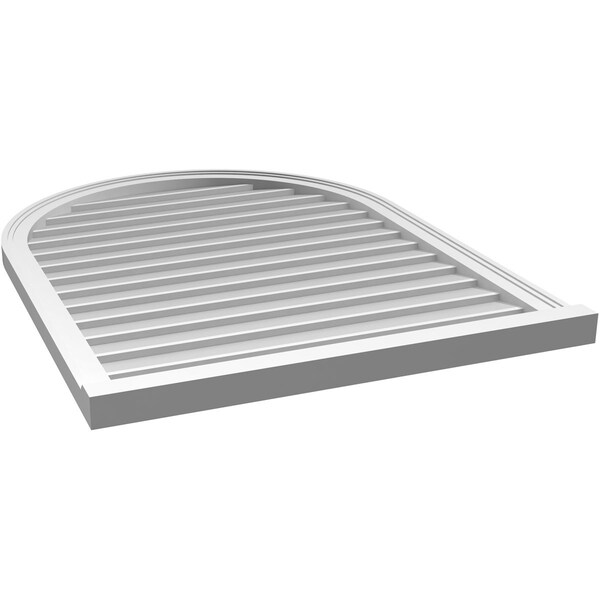 Ekena Millwork Round Top Surface Mount PVC Gable Vent w/ 2"W x 2"P Brickmould Sill Frame, 32"W x 42"H - GVPRT32X4203SN