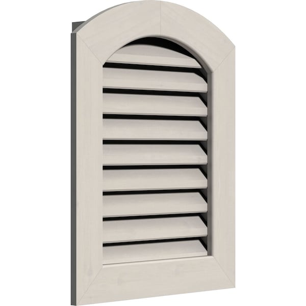 Ekena Millwork Arch Top Gable Vent Primed, Functional, Pine Gable Vent w/ 1" x 4" Flat Trim Frame, 14"W x 34"H - GVWAR14X3401SFPPI