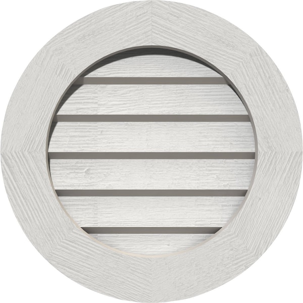 Ekena Millwork Round Gable Vent, Non-Functional, Western Red Cedar Gable Vent w/ Decorative Face Frame, 34"W x 34"H - GVWRO34X3402RDPWR