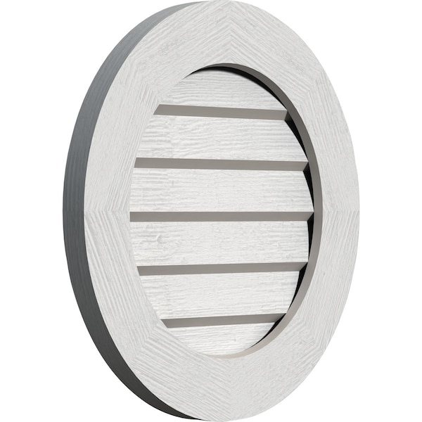 Ekena Millwork Round Gable Vent, Non-Functional, Western Red Cedar Gable Vent w/ Decorative Face Frame, 34"W x 34"H - GVWRO34X3402RDPWR