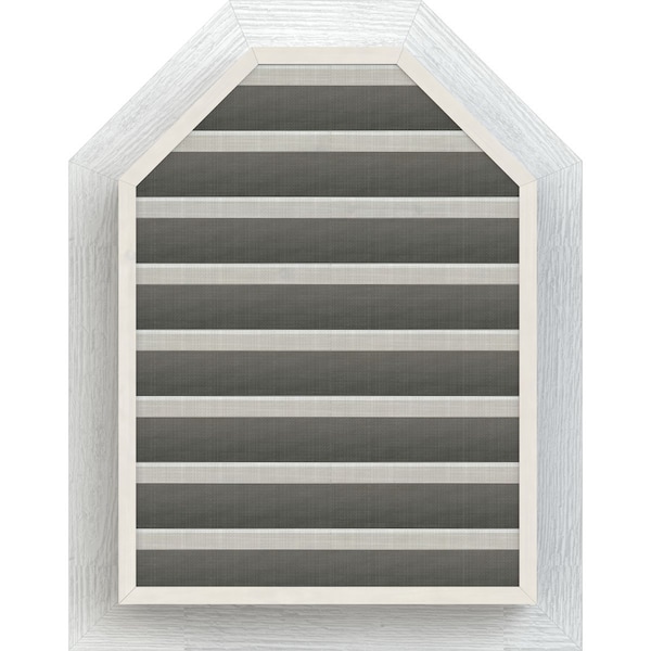 Ekena Millwork Octagonal Top Gable Vent Western Red Cedar Gable Vent w/Brick Mould Face Frame, 30"W x 32"H - GVWOT30X3200RFPWR