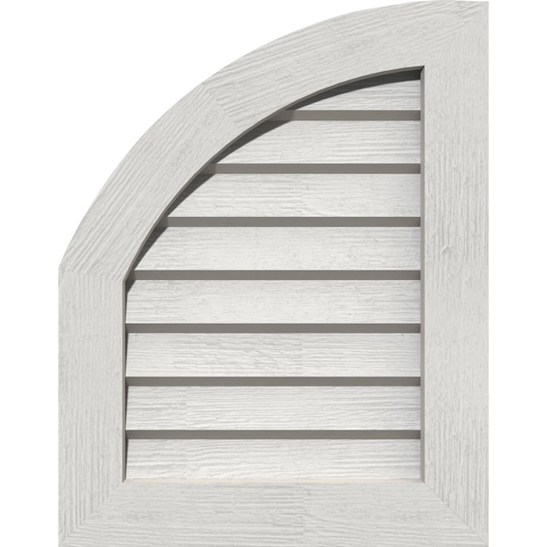 Ekena Millwork Quarter Round Top Left, Western Red Cedar Gable Vent w/Decorative Face Frame, 06"W x 22"H - GVWQL06X2202RDPWR