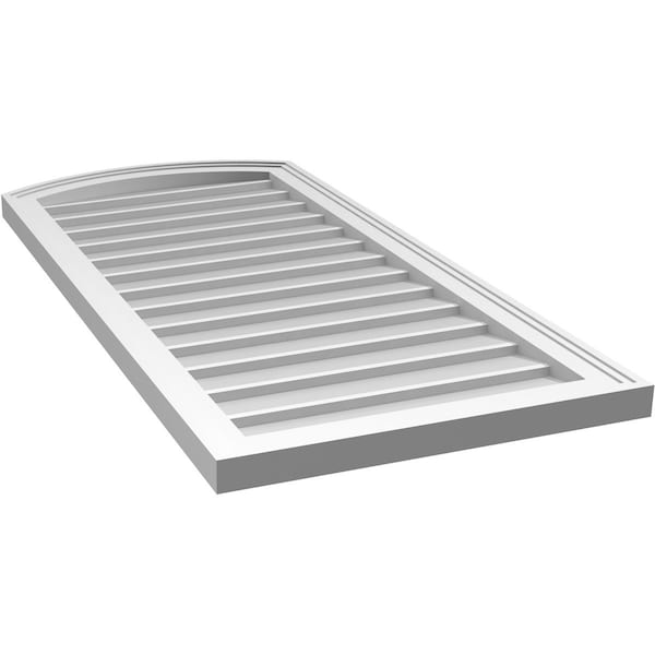 Ekena Millwork Arch Top Surface Mount PVC Gable Vent: Functional, w/ 2"W x 1-1/2"P Brickmould Frame, 20"W x 42"H - GVPAR20X4202SF