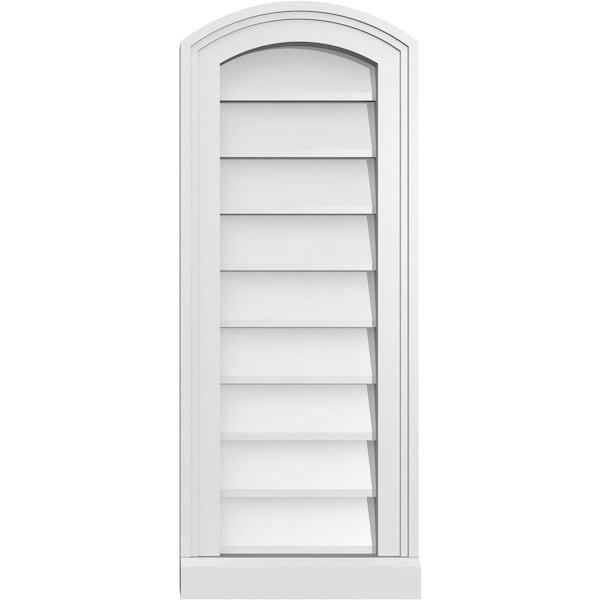 Ekena Millwork Arch Top Surface Mount PVC Gable Vent: Functional, w/ 2"W x 2"P Brickmould Sill Frame, 12"W x 30"H - GVPAR12X3003SF