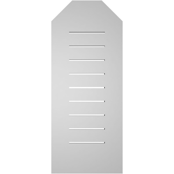 Ekena Millwork Octagonal Top Surface Mount PVC Gable Vent: Functional, w/ 3-1/2"W x 1"P Standard Frame, 14"W x 34"H - GVPOT14X3401SF