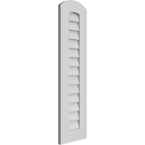 Ekena Millwork Arch Top Surface Mount PVC Gable Vent: Functional, w/ 3-1/2"W x 1"P Standard Frame, 12"W x 42"H - GVPAR12X4201SF