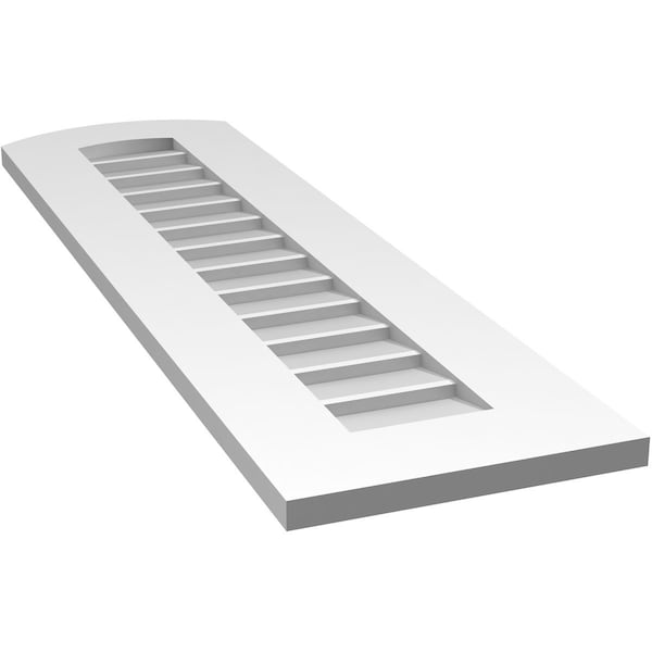 Ekena Millwork Arch Top Surface Mount PVC Gable Vent: Functional, w/ 3-1/2"W x 1"P Standard Frame, 12"W x 42"H - GVPAR12X4201SF
