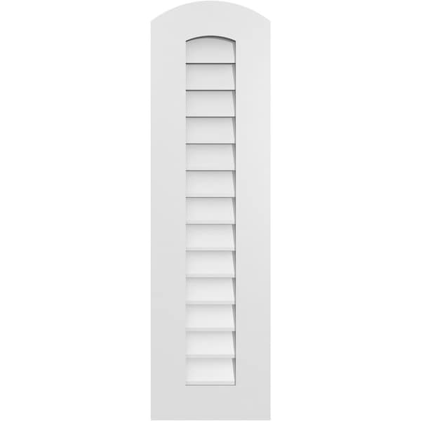 Ekena Millwork Arch Top Surface Mount PVC Gable Vent: Functional, w/ 3-1/2"W x 1"P Standard Frame, 12"W x 42"H - GVPAR12X4201SF