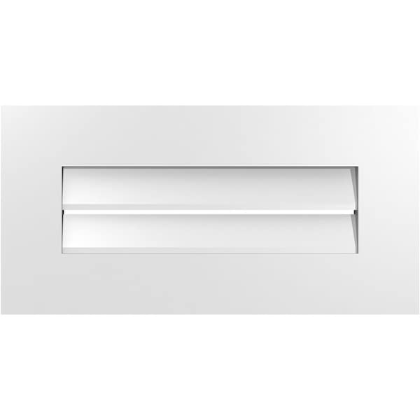 Ekena Millwork Vertical Surface Mount PVC Gable Vent: Functional, w/ 3-1/2"W x 1"P Standard Frame, 24"W x 12"H - GVPVE24X1201SF