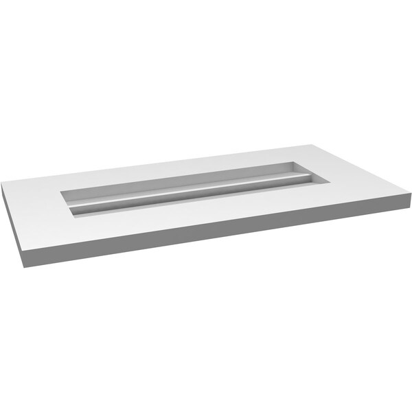Ekena Millwork Vertical Surface Mount PVC Gable Vent: Functional, w/ 3-1/2"W x 1"P Standard Frame, 24"W x 12"H - GVPVE24X1201SF