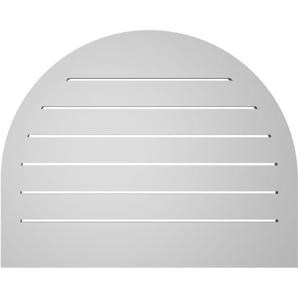 Ekena Millwork Round Top Surface Mount PVC Gable Vent: Functional, w/ 2"W x 1-1/2"P Brickmould Frame, 30"W x 24"H - GVPRT30X2402SF