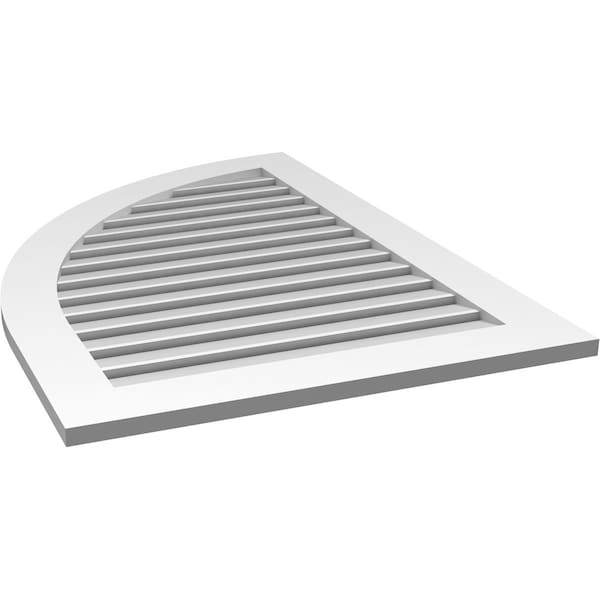 Ekena Millwork Quarter Round Top Left Surface Mount PVC Gable Vent w/ 3-1/2"W x 1"P Standard Frame, 30"W x 42"H - GVPQL30X4201SF