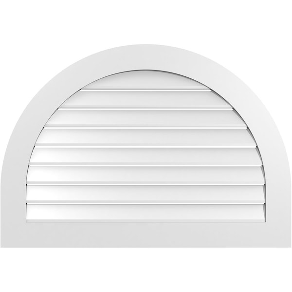 Ekena Millwork Round Top Surface Mount PVC Gable Vent: Functional, w/ 3-1/2"W x 1"P Standard Frame, 40"W x 28"H - GVPRT40X2801SF