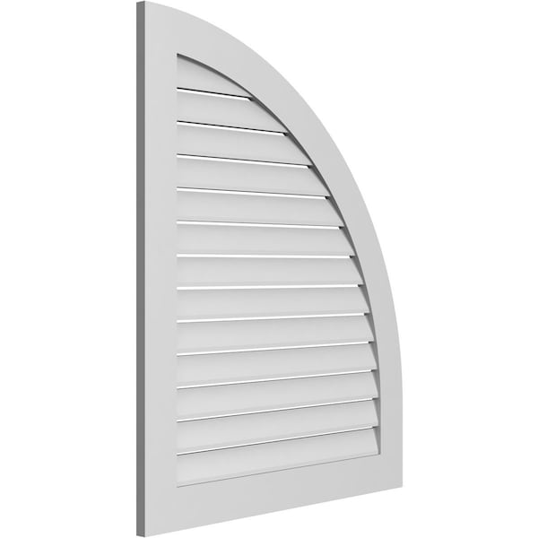 Ekena Millwork Quarter Round Top Right Surface Mount PVC Gable Vent w/ 3-1/2"W x 1"P Standard Frame, 34"W x 42"H - GVPQR34X4201SF