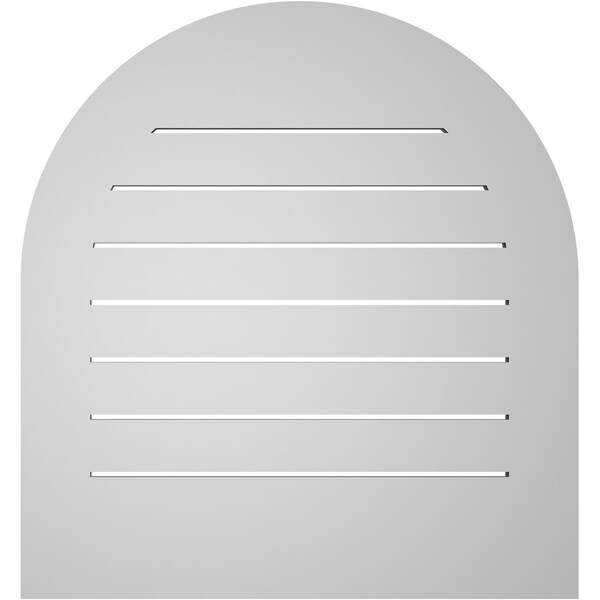 Ekena Millwork Round Top Surface Mount PVC Gable Vent: Functional, w/ 3-1/2"W x 1"P Standard Frame, 28"W x 30"H - GVPRT28X3001SF
