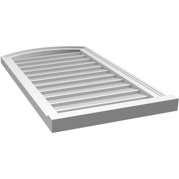 Ekena Millwork Arch Top Surface Mount PVC Gable Vent: Functional, w/ 2"W x 2"P Brickmould Sill Frame, 20"W x 36"H - GVPAR20X3603SF