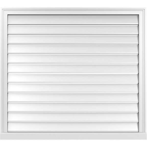 Ekena Millwork Vertical Surface Mount PVC Gable Vent: Functional, w/ 2"W x 2"P Brickmould Sill Frame, 42"W x 38"H - GVPVE42X3803SF