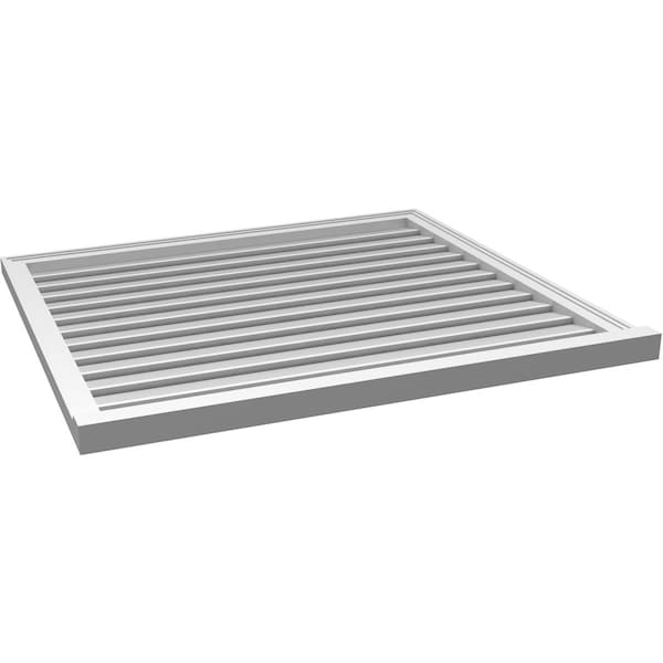 Ekena Millwork Vertical Surface Mount PVC Gable Vent: Functional, w/ 2"W x 2"P Brickmould Sill Frame, 42"W x 38"H - GVPVE42X3803SF