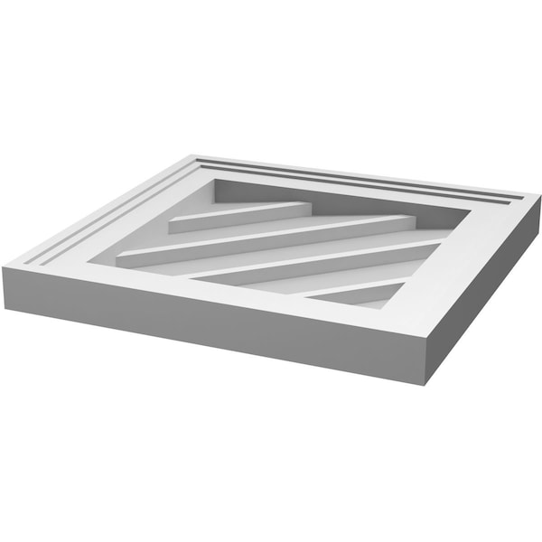 Ekena Millwork Diamond Surface Mount PVC Gable Vent: Functional, w/ 2"W x 1-1/2"P Brickmould Frame, 20"W x 20"H - GVPDI20X2002SF