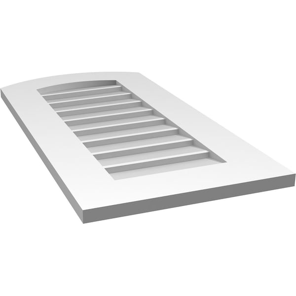 Ekena Millwork Arch Top Surface Mount PVC Gable Vent: Functional, w/ 3-1/2"W x 1"P Standard Frame, 16"W x 32"H - GVPAR16X3201SF