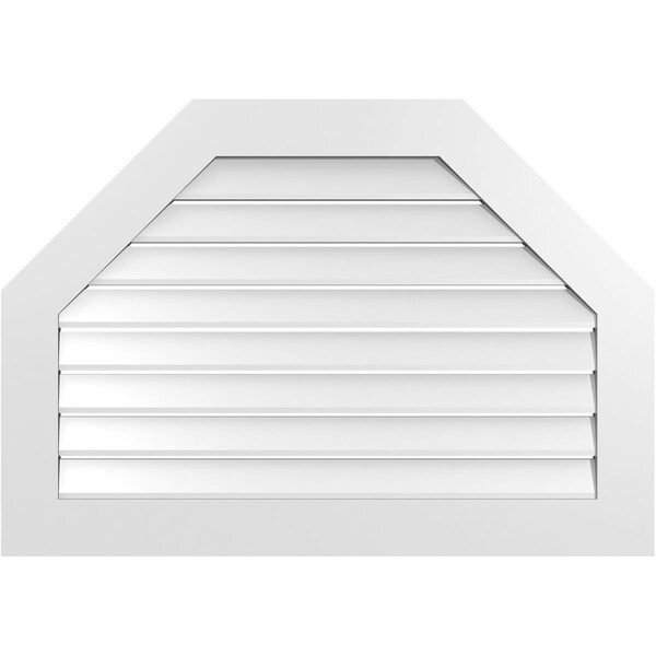 Ekena Millwork Octagonal Top Surface Mount PVC Gable Vent: Functional, w/ 3-1/2"W x 1"P Standard Frame, 40"W x 28"H - GVPOT40X2801SF