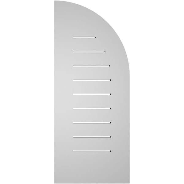 Ekena Millwork Quarter Round Top Left Surface Mount PVC Gable Vent w/ 3-1/2"W x 1"P Standard Frame, 14"W x 34"H - GVPQL14X3401SF
