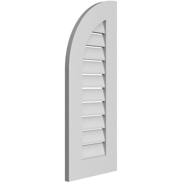 Ekena Millwork Quarter Round Top Left Surface Mount PVC Gable Vent w/ 3-1/2"W x 1"P Standard Frame, 14"W x 34"H - GVPQL14X3401SF