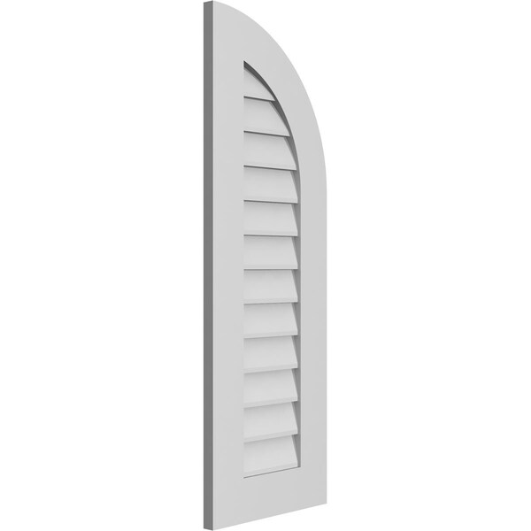 Ekena Millwork Quarter Round Top Right Surface Mount PVC Gable Vent w/ 3-1/2"W x 1"P Standard Frame, 14"W x 40"H - GVPQR14X4001SN