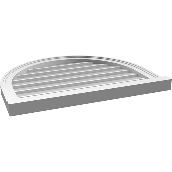 Ekena Millwork Round Top Surface Mount PVC Gable Vent w/ 2"W x 2"P Brickmould Sill Frame, 28"W x 22"H - GVPRT28X2203SN