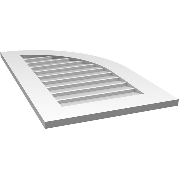 Ekena Millwork Quarter Round Top Right Surface Mount PVC Gable Vent w/ 3-1/2"W x 1"P Standard Frame, 20"W x 34"H - GVPQR20X3401SN