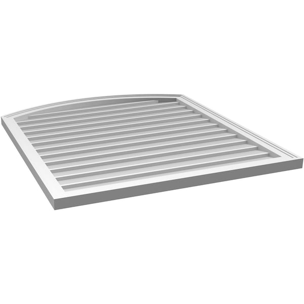 Ekena Millwork Arch Top Surface Mount PVC Gable Vent: Functional, w/ 2"W x 1-1/2"P Brickmould Frame, 36"W x 40"H - GVPAR36X4002SF