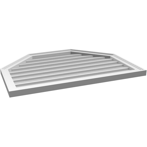 Ekena Millwork Octagonal Top Surface Mount PVC Gable Vent w/ 2"W x 1-1/2"P Brickmould Frame, 36"W x 26"H - GVPOT36X2602SN