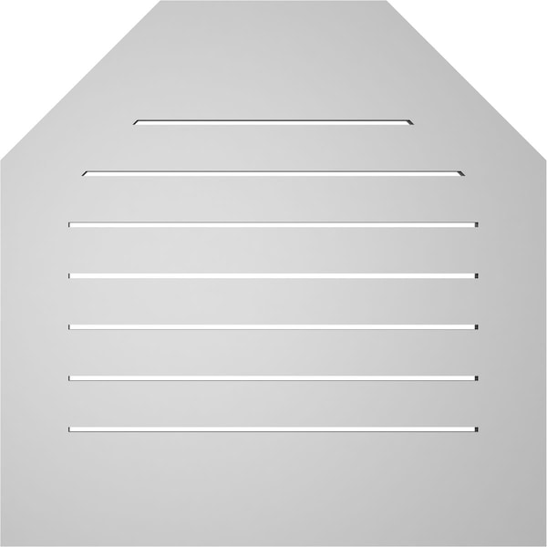 Ekena Millwork Octagonal Top Surface Mount PVC Gable Vent: Functional, w/ 3-1/2"W x 1"P Standard Frame, 28"W x 28"H - GVPOT28X2801SF
