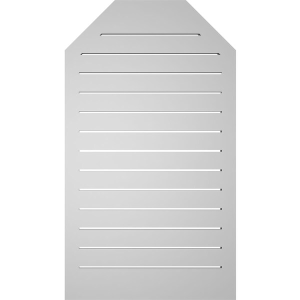 Ekena Millwork Octagonal Top Surface Mount PVC Gable Vent w/ 2"W x 1-1/2"P Brickmould Frame, 24"W x 42"H - GVPOT24X4202SF
