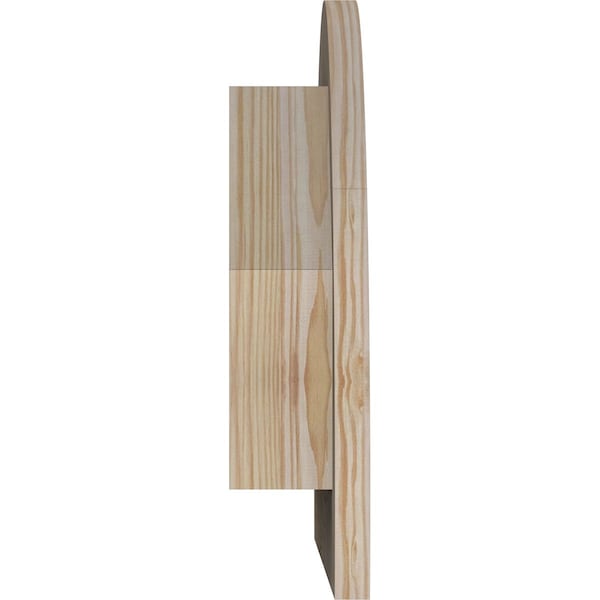 Ekena Millwork Half Round Gable Vent Unfinished, Functional, Pine Gable Vent w/1" x 4" Flat Trim Frame, 26"W x 13"H - GVWHR26X1301SFUPI