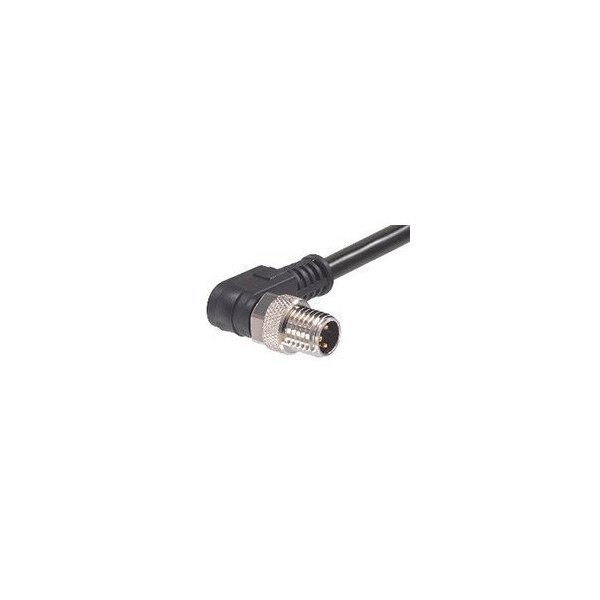 Cable conector de extremo único Woodhead Nano-Change (M8) con tuerca hexagonal moleteada, 4 polos - 404007B41M100