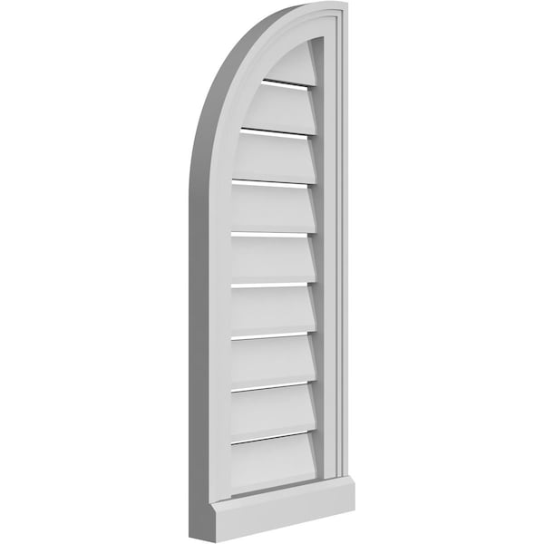 Ekena Millwork Quarter Round Top Left Surface Mount PVC Gable Vent w/ 2"W x 2"P Brickmould Sill Frame, 12"W x 30"H - GVPQL12X3003SF