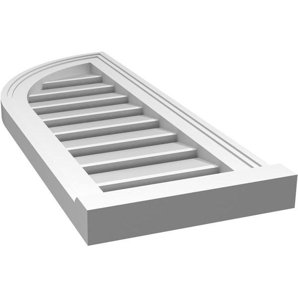 Ekena Millwork Quarter Round Top Left Surface Mount PVC Gable Vent w/ 2"W x 2"P Brickmould Sill Frame, 12"W x 30"H - GVPQL12X3003SF