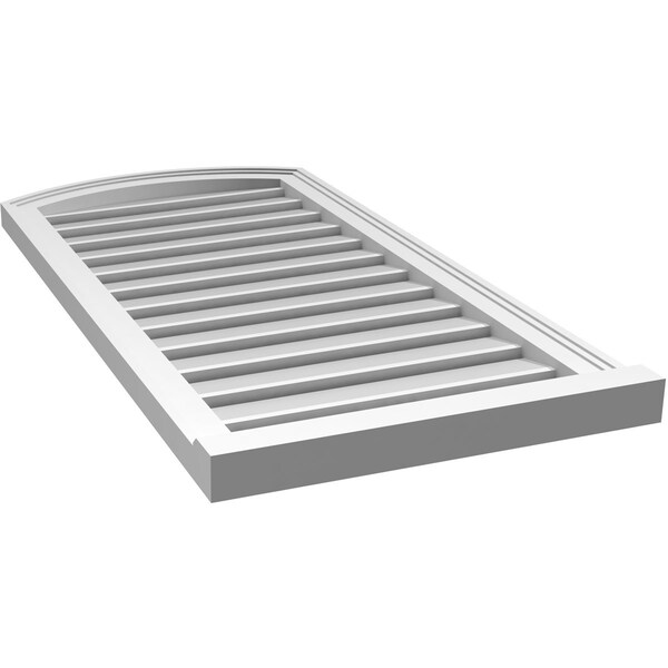 Ekena Millwork Arch Top Surface Mount PVC Gable Vent w/ 2"W x 2"P Brickmould Sill Frame, 20"W x 38"H - GVPAR20X3803SN