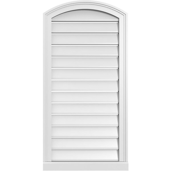 Ekena Millwork Arch Top Surface Mount PVC Gable Vent w/ 2"W x 2"P Brickmould Sill Frame, 20"W x 38"H - GVPAR20X3803SN
