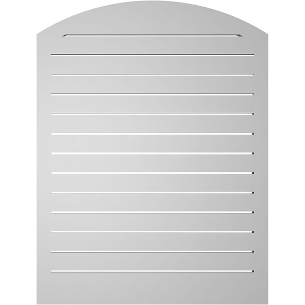 Ekena Millwork Arch Top Surface Mount PVC Gable Vent: Non-Functional, w/2"W x 1-1/2"P Brickmould Frame, 32"W x 40"H - GVPAR32X4002SN