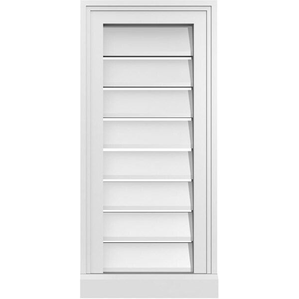 Ekena Millwork Vertical Surface Mount PVC Gable Vent: Functional, w/ 2"W x 2"P Brickmould Sill Frame, 12"W x 26"H - GVPVE12X2603SF