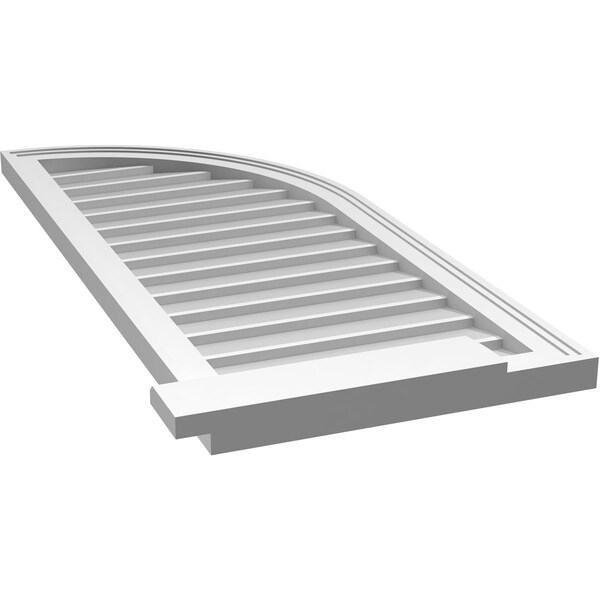 Ekena Millwork Quarter Round Top Right Surface Mount PVC Gable Vent w/ 2"W x 2"P Brickmould Sill Frame, 18"W x 42"H - GVPQR18X4203SN