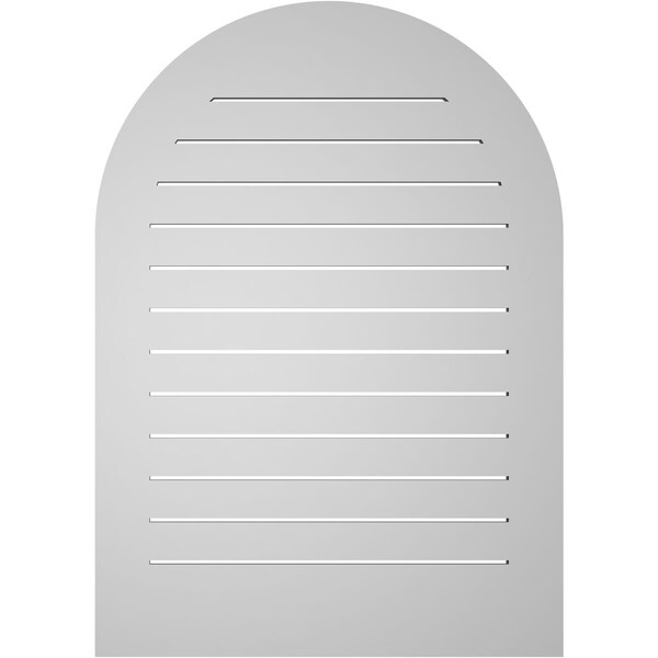 Ekena Millwork Round Top Surface Mount PVC Gable Vent: Functional, w/ 3-1/2"W x 1"P Standard Frame, 30"W x 42"H - GVPRT30X4201SF