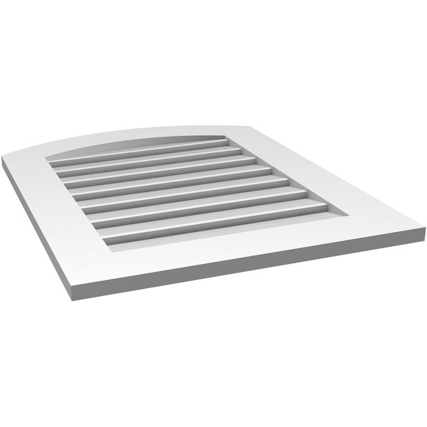 Ekena Millwork Arch Top Surface Mount PVC Gable Vent: Non-Functional, w/ 3-1/2"W x 1"P Standard Frame, 24"W x 28"H - GVPAR24X2801SN